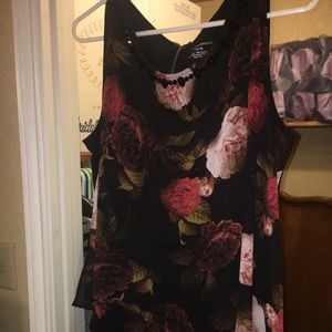 Lane Bryant sleeveless blouse with floral print